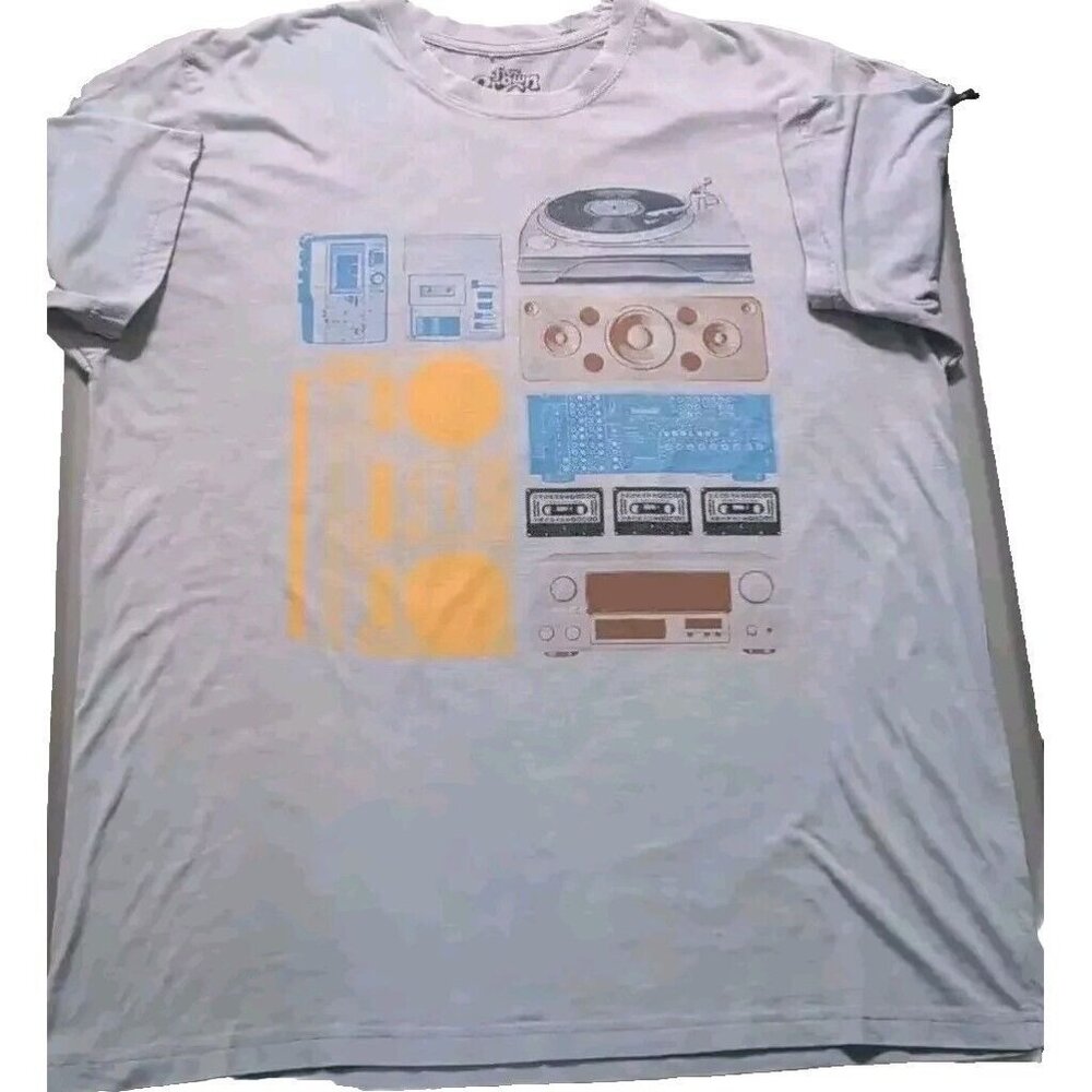 Five Crown Cassette Turntable Mixer DJ Graphic T-Shirt Men's Size X-large XL Y2K